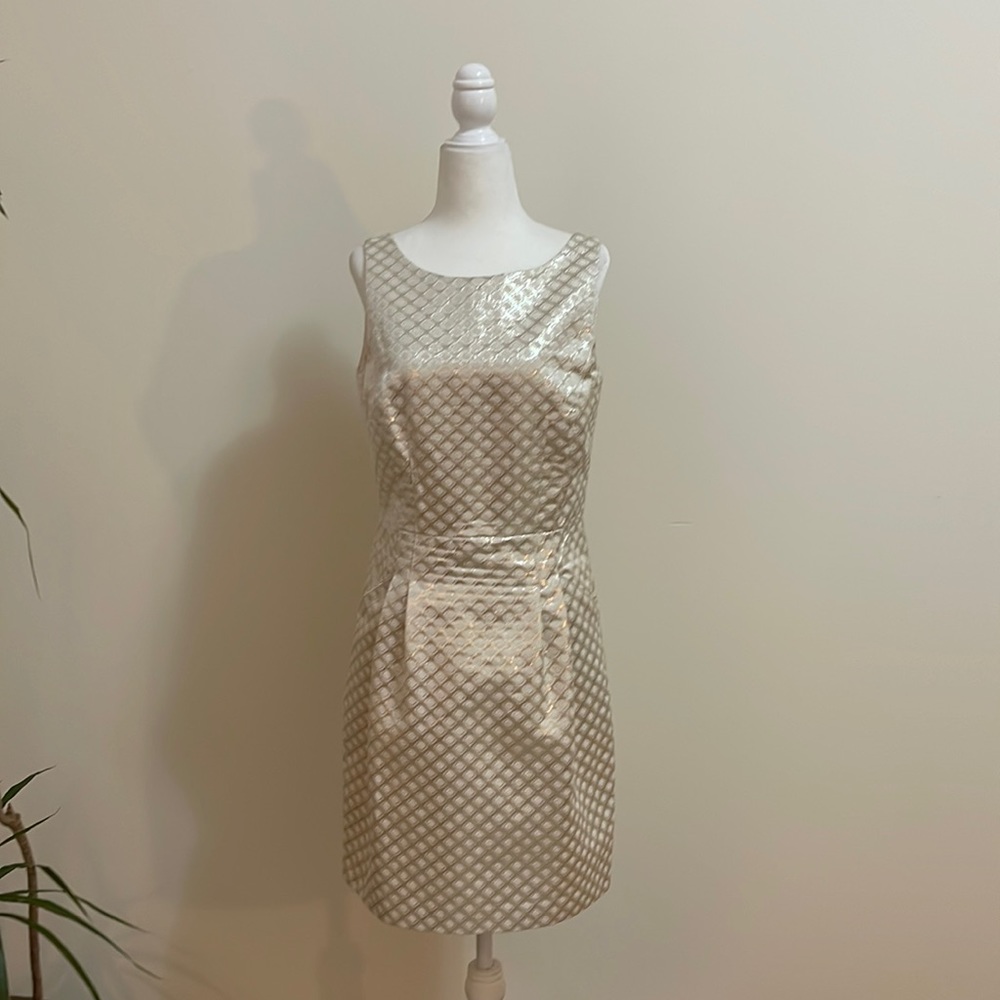 Dalia gold and cream dress NWOT